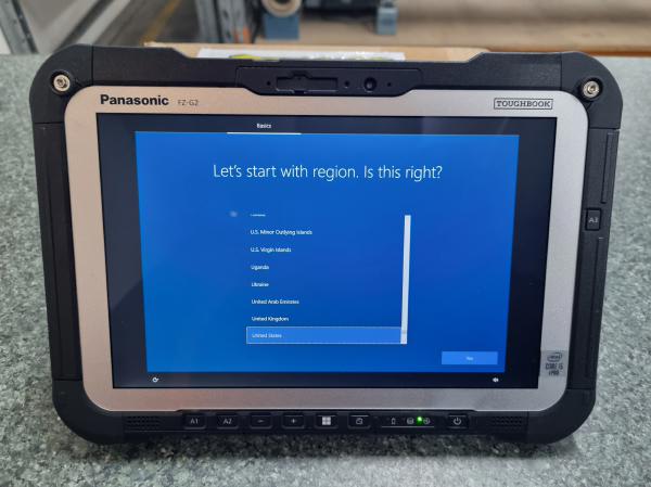 Panasonic Toughbook G2  Mk1 Windows Working but BIOS-LOCKED-no access to BIOS changes. Intel i5, 16GB, 512GB SSD. 4G - **NQR** 6MO Wty (Box Opened)-0