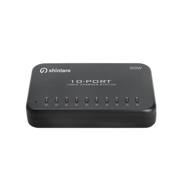 Shintaro 200W 10-Port GaN USB-C Charger - Simultaneous Fast Charging for iPads, Tablets, Smartphones with Smart Cooling and Protection-0