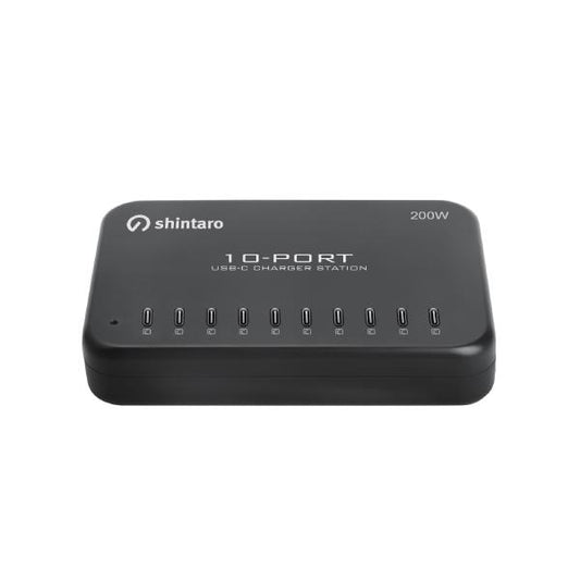Shintaro 200W 10-Port GaN USB-C Charger - Simultaneous Fast Charging for iPads, Tablets, Smartphones with Smart Cooling and Protection-0