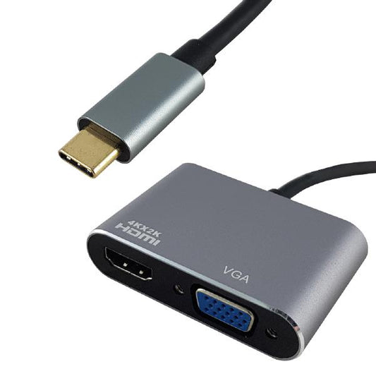 Shintaro USB-C to 4K HDMI &amp; 1080P VGA Hub - Connect USB-C PCs to Monitors/TVs - Supports 4K@60Hz &amp; 1080P Display-0