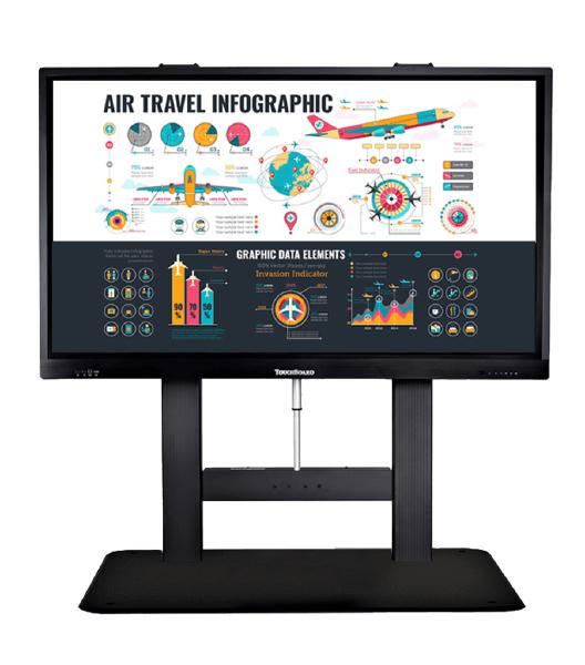TouchBoard Free Standing Height Adjustable Motorised Linear Actuator Lift System. VESA to 1200 x 600mm. Supports panels up to 136kg. Black.-0