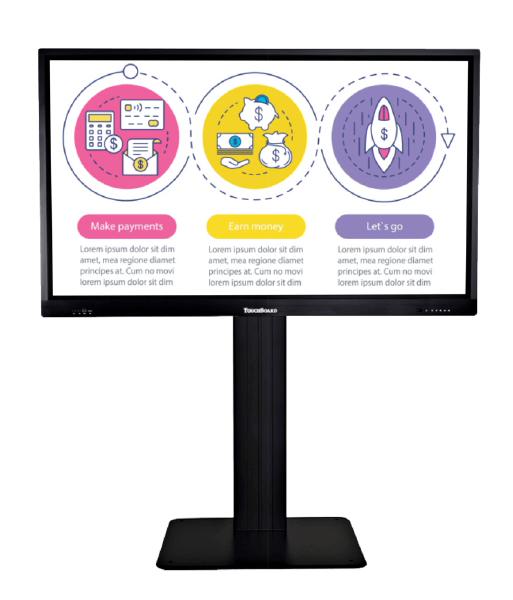 TouchBoard Free Standing Height Adjustable Centre Lift System. VESA to 1200 x 600mm. Supports panels up to 136kg. Black.-0
