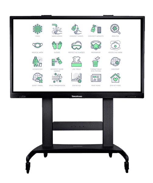 TouchBoard Mobile Fixed Height System. VESA to 1200 x 600mm. Supports panels up to 136kg. Black.-0