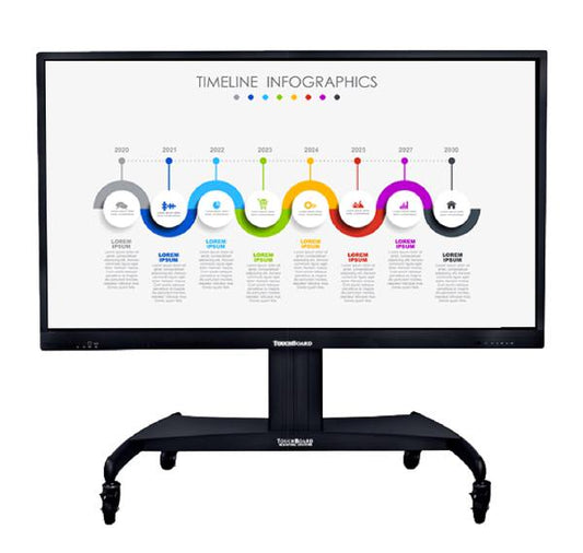 TouchBoard Mobile Height Adjustable Motorised Centre Lift System. VESA to 1200 x 600mm. Supports panels up to 136kg. Black.-0