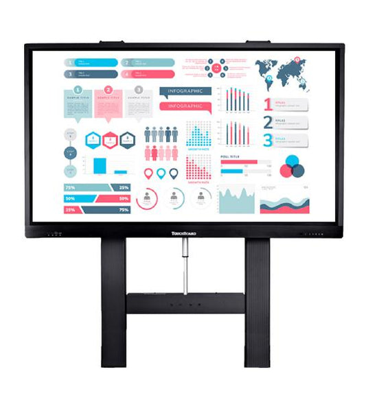 TouchBoard Wall Mount Height Adjustable Motorised Linear Actuator Lift System. VESA to 1200 x 600mm. Supports panels up to 136kg. Black.-0