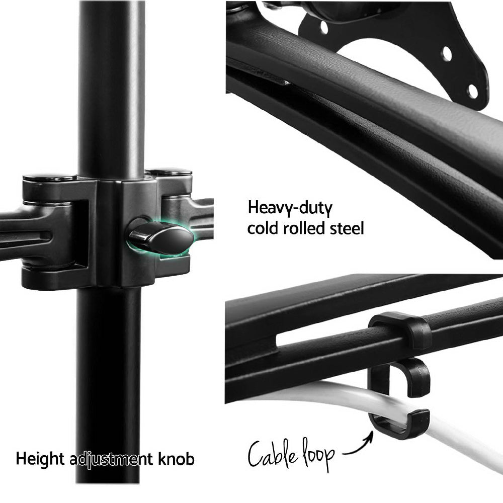 Artiss Monitor Arm Dual Desk Mount Screen Holder Bracket-5