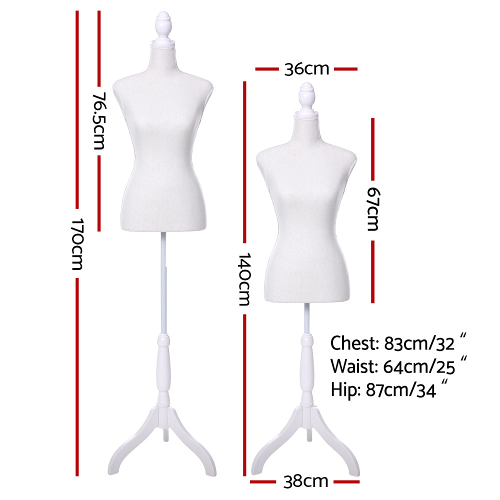 Female Mannequin 170cm Model Dressmaker Clothes Display Torso Tailor Wedding White-1