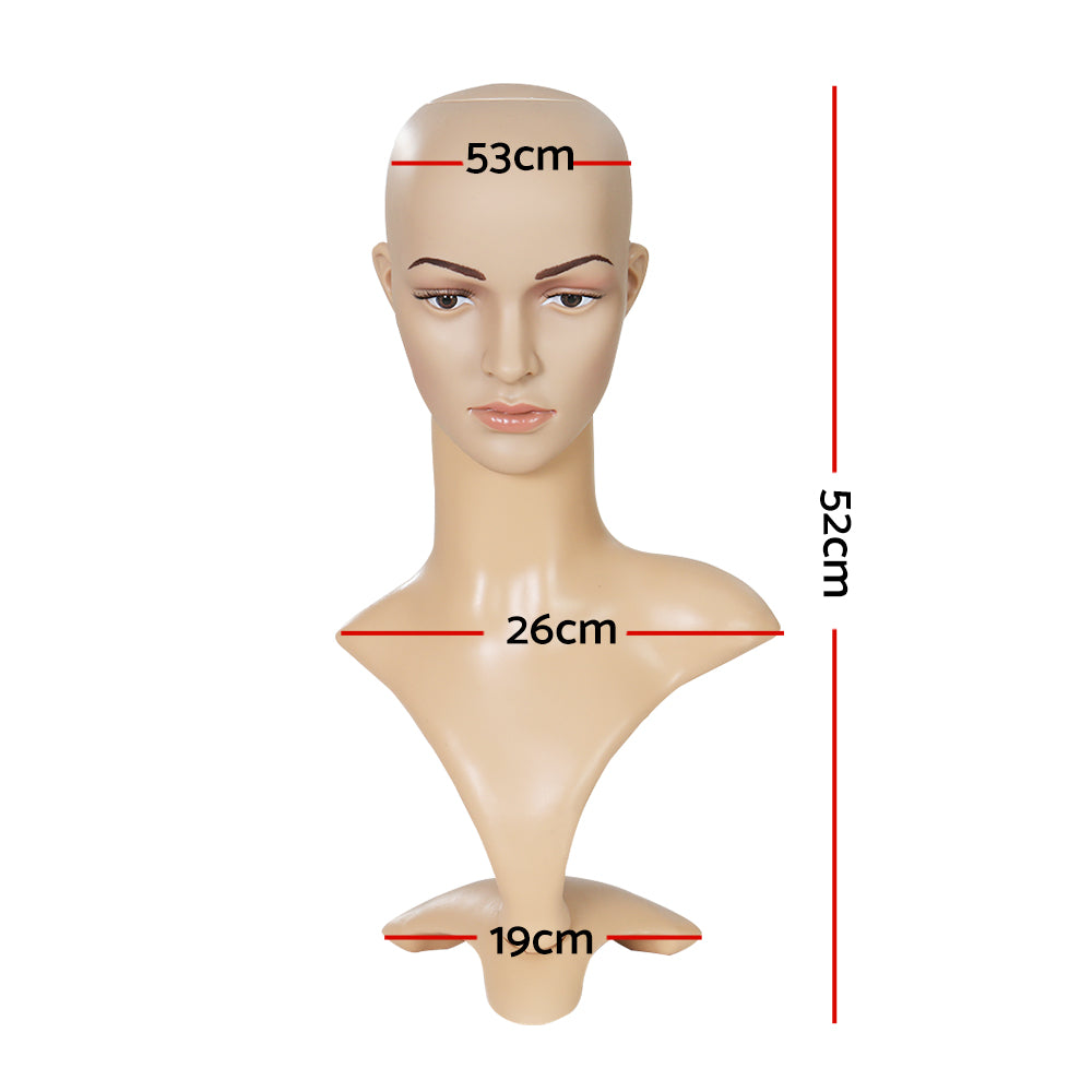 Embellir Female Mannequin Head Dummy Model Display Shop Stand Professional Use-1