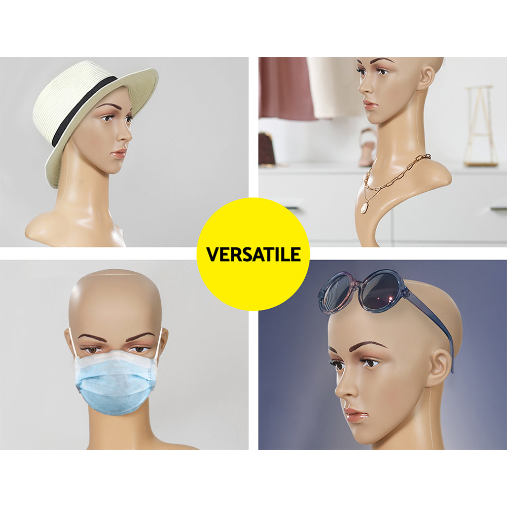 Embellir Female Mannequin Head Dummy Model Display Shop Stand Professional Use-4