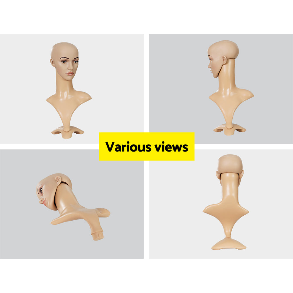 Embellir Female Mannequin Head Dummy Model Display Shop Stand Professional Use-5