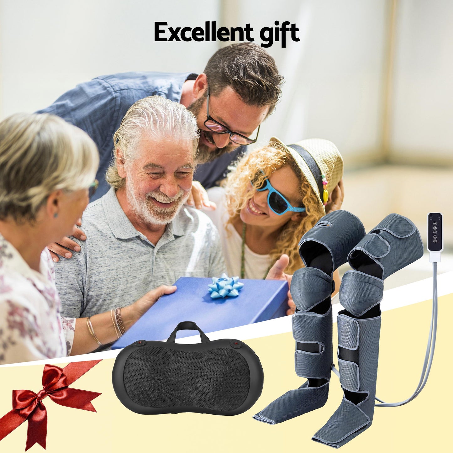 Livemor Leg Foot Massager Air Compression With Back Neck Massager Heat-8