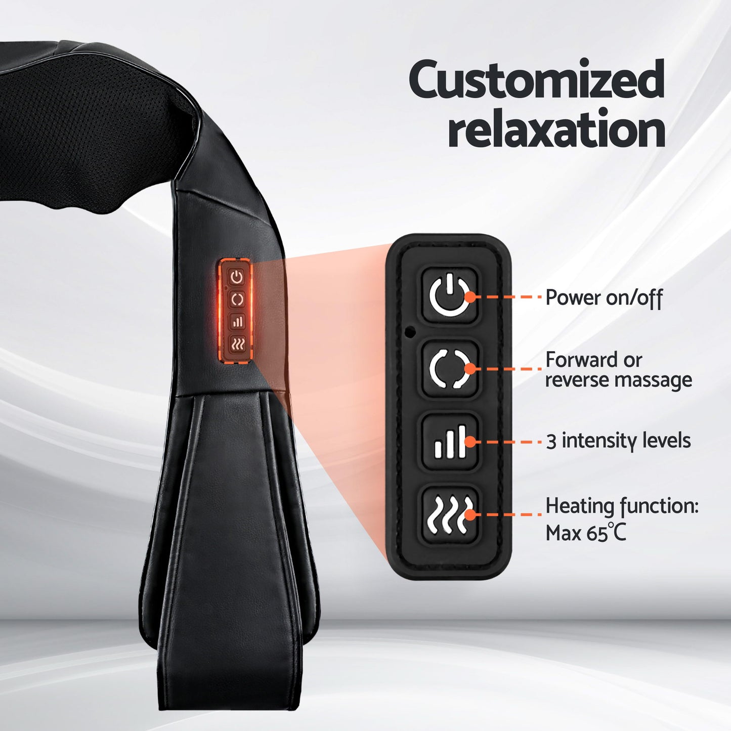 Livemor Electric Leg Foot Massager Air Wrap With Shiatsu Neck Massager Heating-8