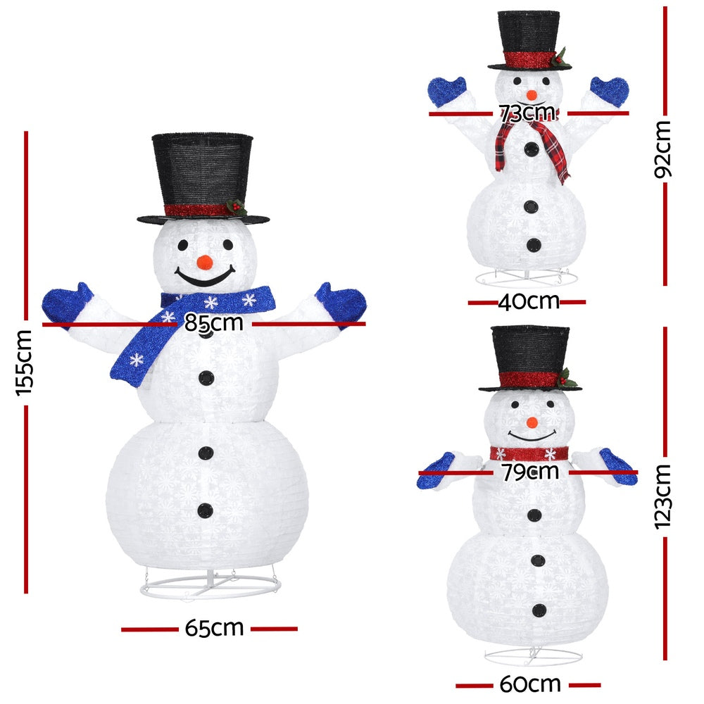 3 PCS Christmas Lights 330 LED Fairy Light Snowman Decorations Jingle Jollys-1