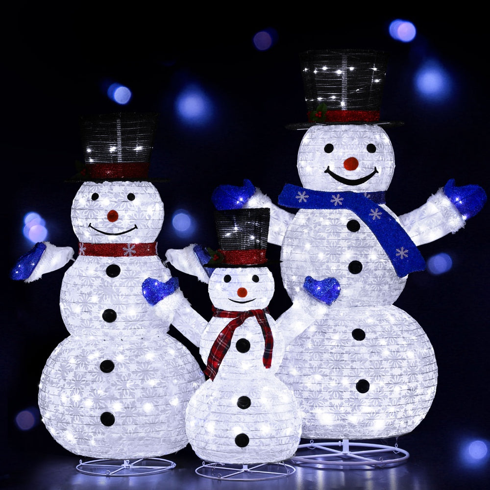 3 PCS Christmas Lights 330 LED Fairy Light Snowman Decorations Jingle Jollys-6