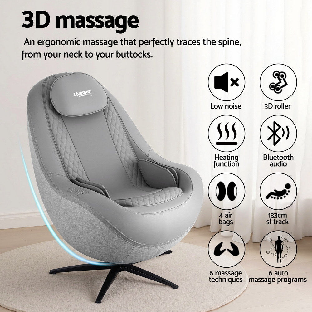 Livemor Massage Chair Electric Recliner Home Massager 3D ROLI-3