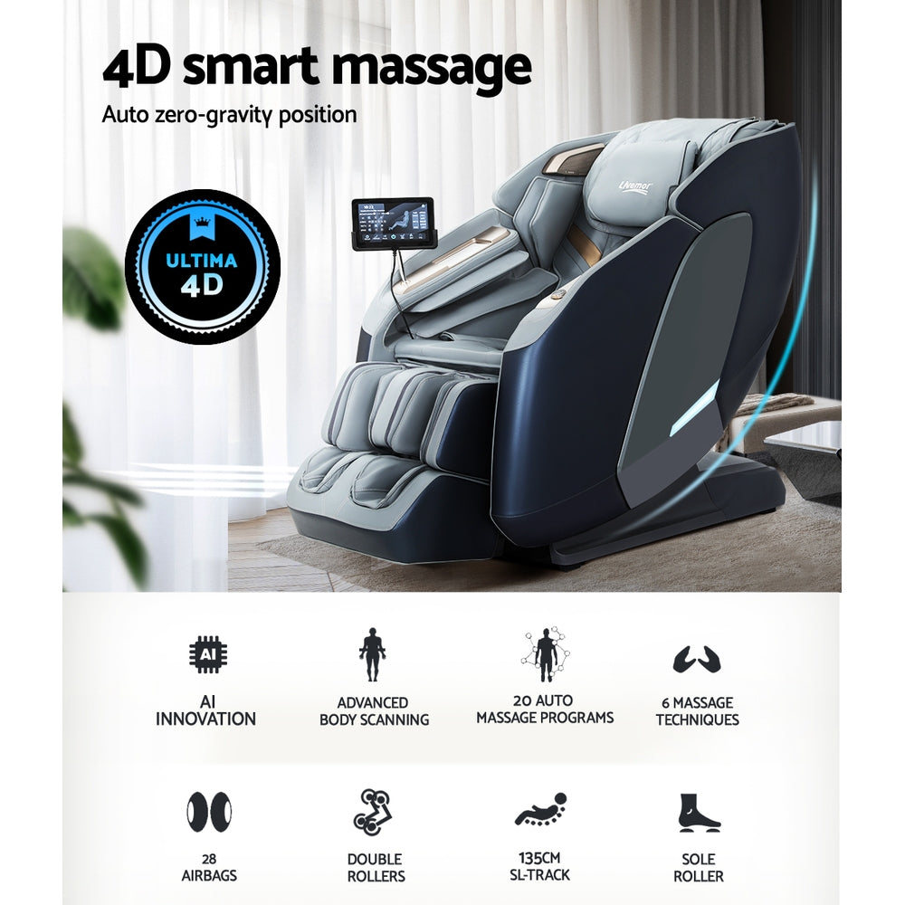 Livemor 4D Massage Chair Electric Recliner Double Core Mechanism Massager Melisa-3