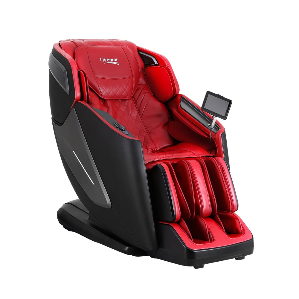 Livemor 4D Massage Chair Electric Recliner Home Massager Red-0