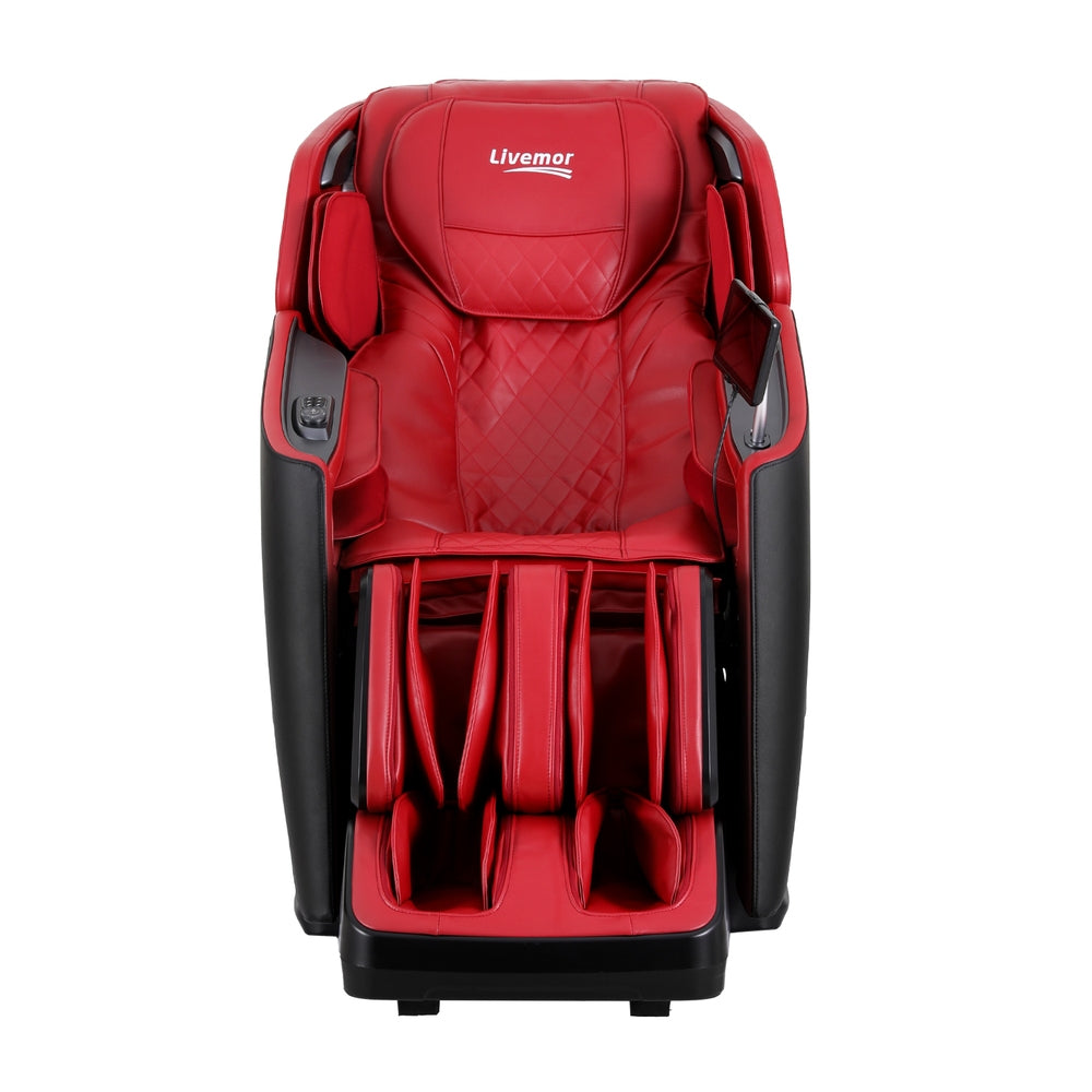 Livemor 4D Massage Chair Electric Recliner Home Massager Red-2