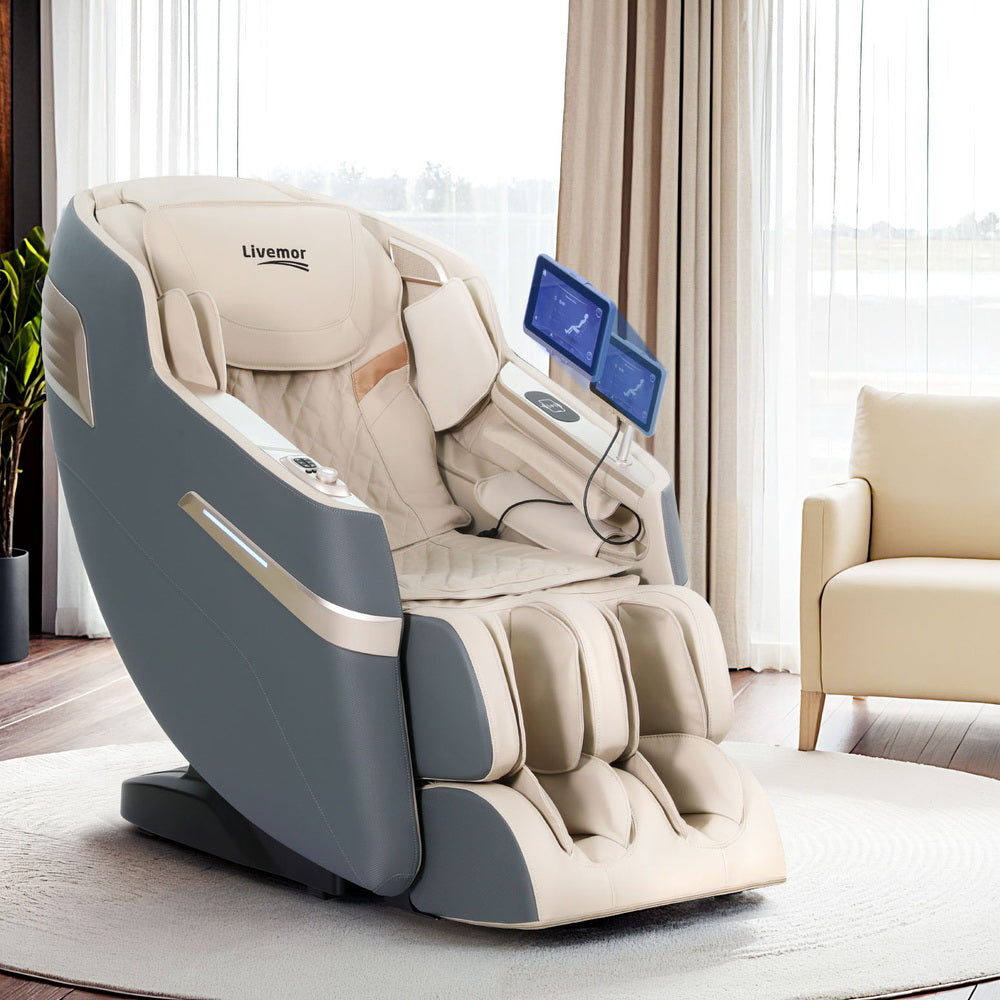 Livemor 4D Massage Chair Electric Recliner Home Massager Gray Sina-6