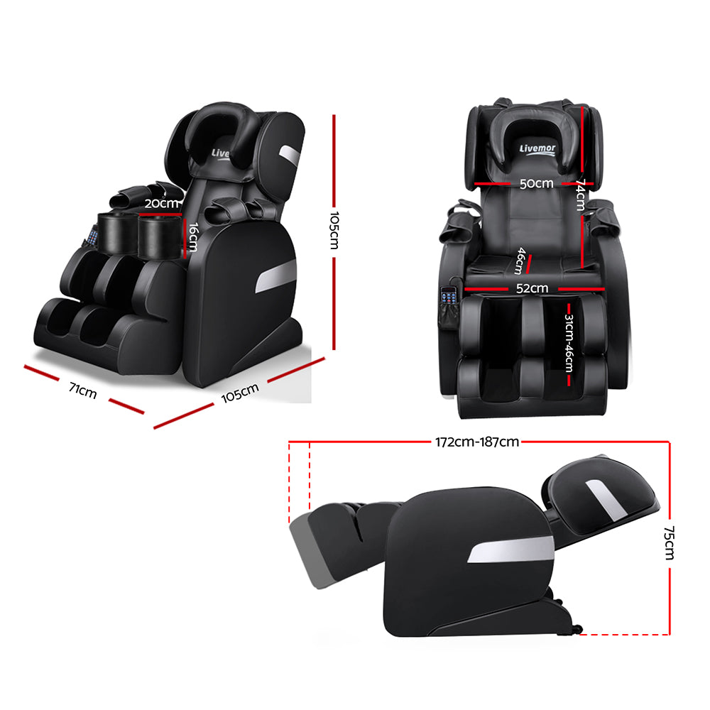 Livemor Massage Chair Electric Recliner 22 Nodes Massager Belmue-1