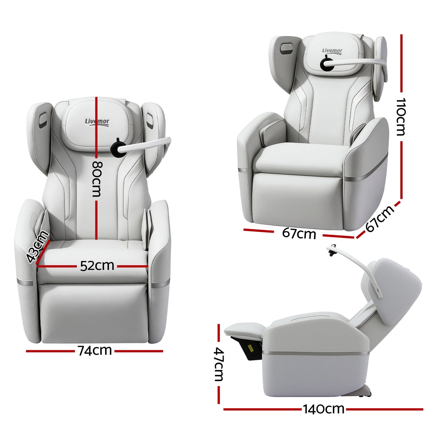 Livemor Massage Chair Electric Vibration Recliner Chair ZENO-1