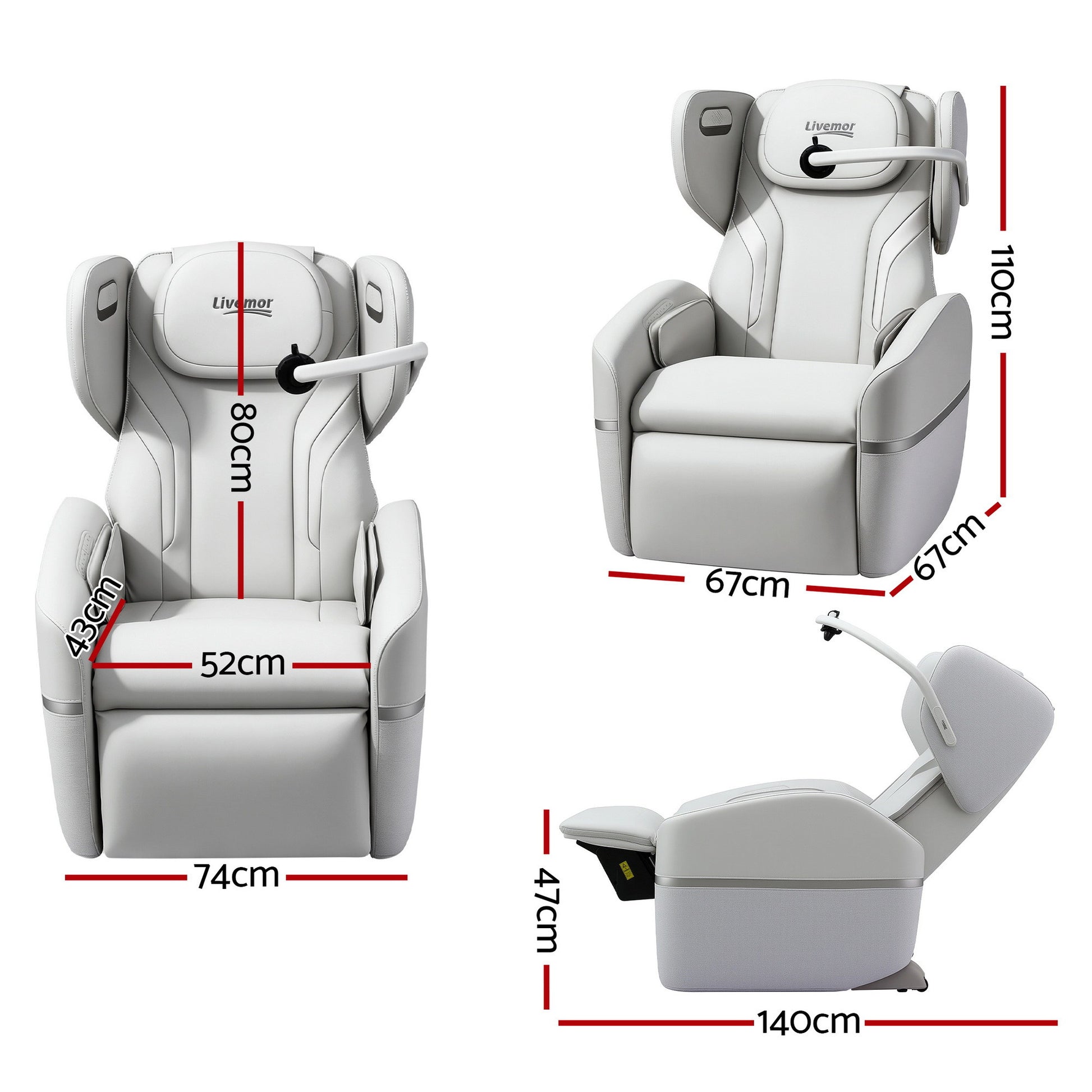 Livemor Massage Chair Electric Vibration Recliner Chair ZENO-1