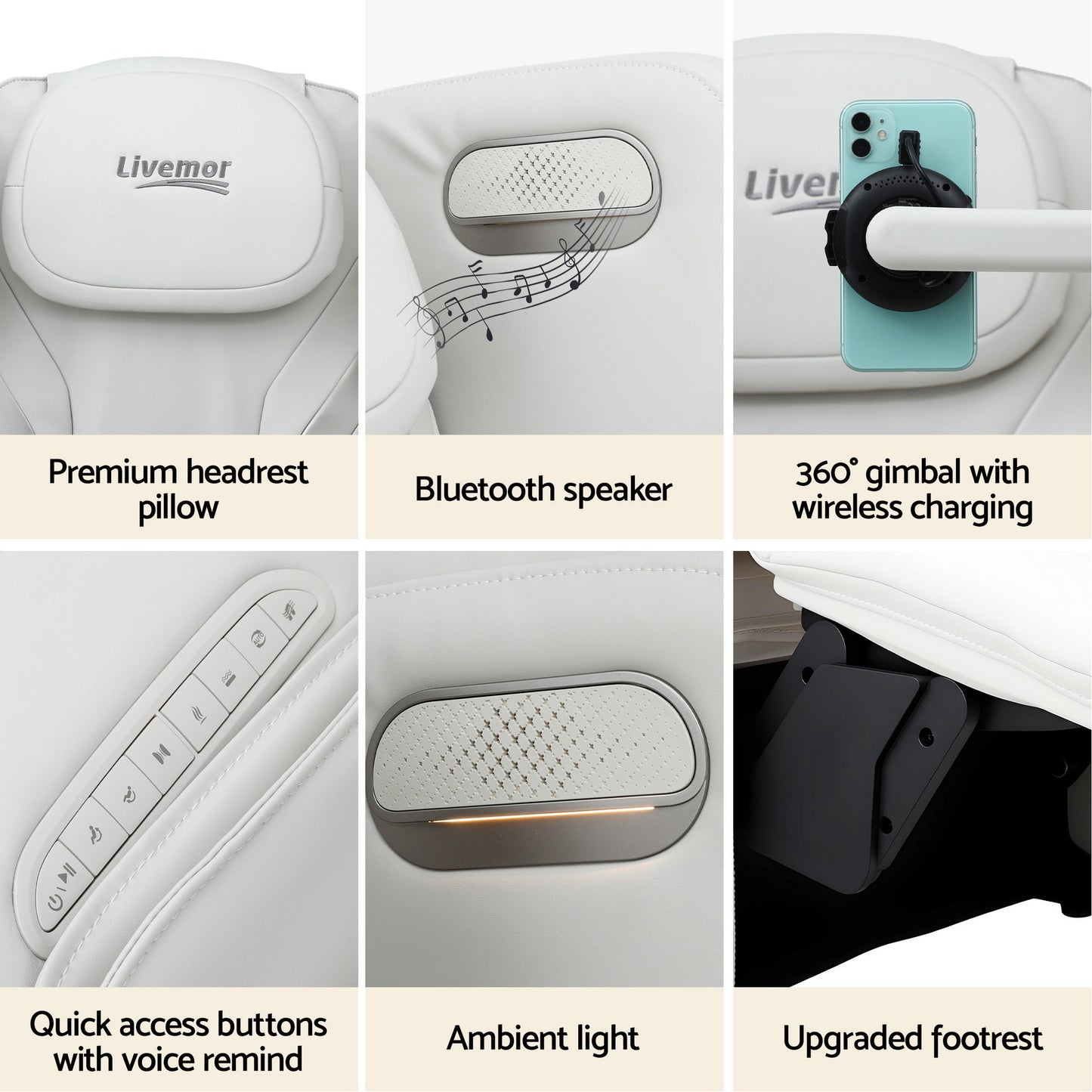 Livemor Massage Chair Electric Vibration Recliner Chair ZENO-6