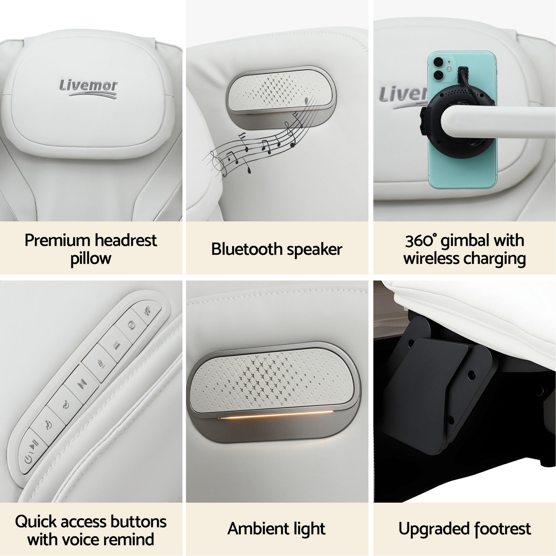 Livemor Massage Chair Electric Vibration Recliner Chair ZENO-6