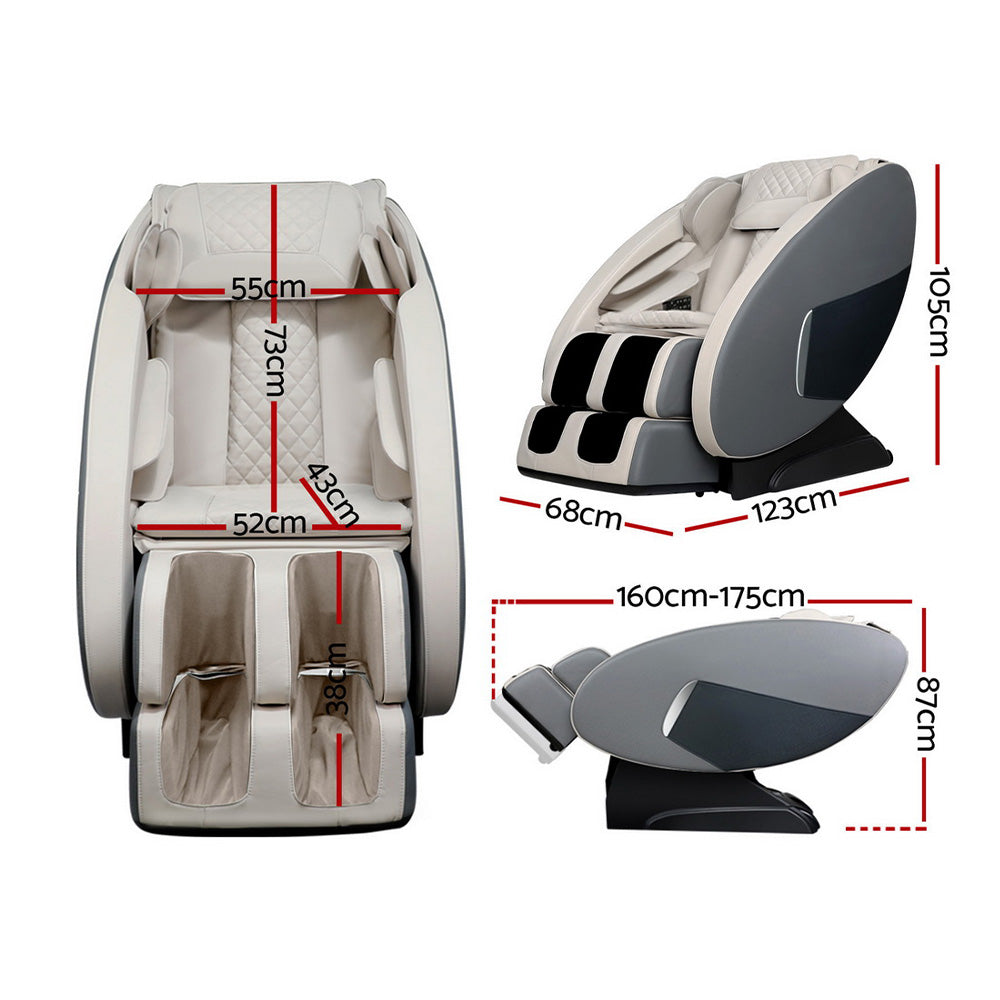Livemor Massage Chair Electric Recliner Massager Grey Ellmue-1