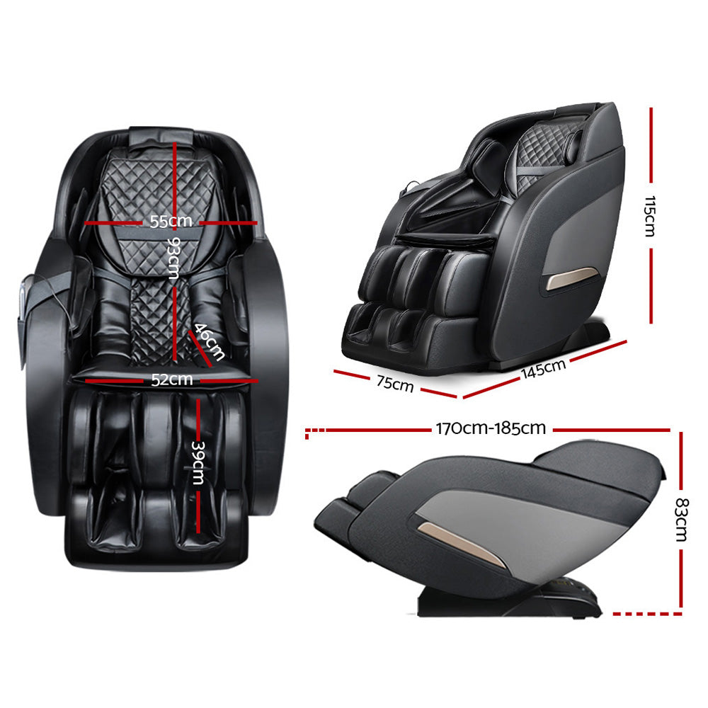 Livemor Massage Chair Electric Recliner Massager Black Decima-1