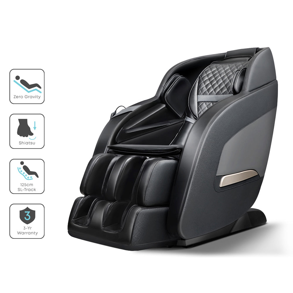 Livemor Massage Chair Electric Recliner Massager Black Decima-6