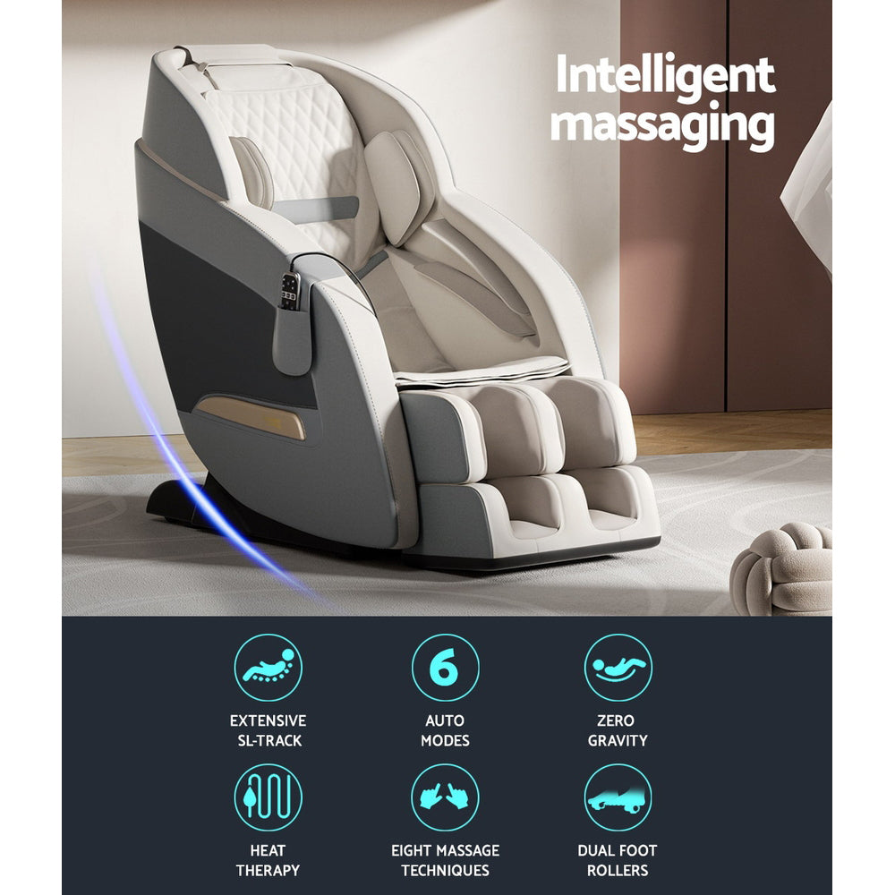 Livemor Massage Chair Electric Recliner Massager Grey Decima-4