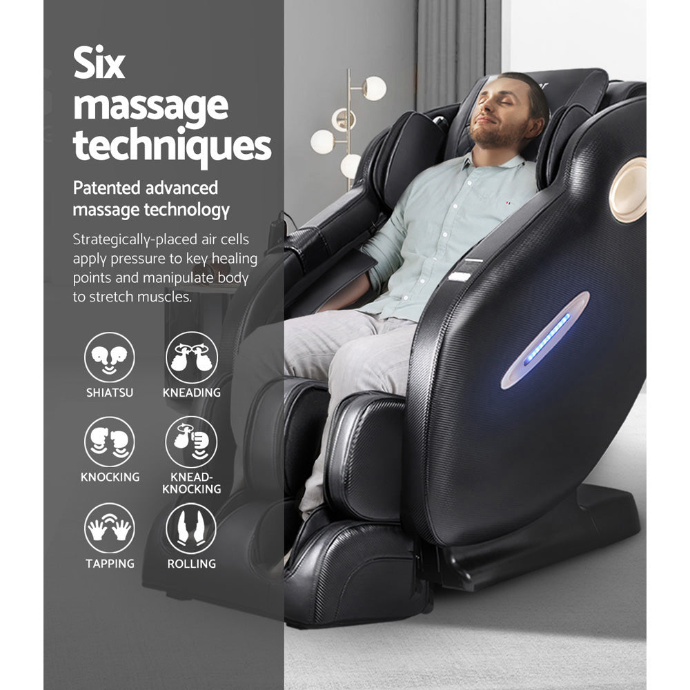 Livemor Massage Chair Electric Recliner Massager Black Ozeni-5