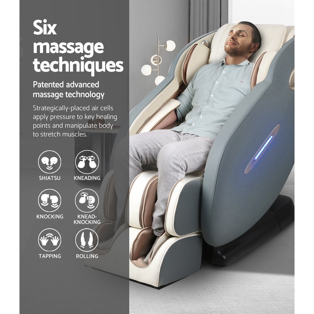 Livemor Massage Chair Electric Recliner Massager Grey Ozeni-5