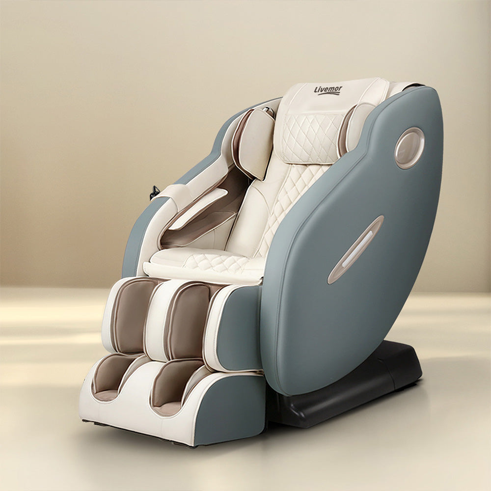 Livemor Massage Chair Electric Recliner Massager Grey Ozeni-7