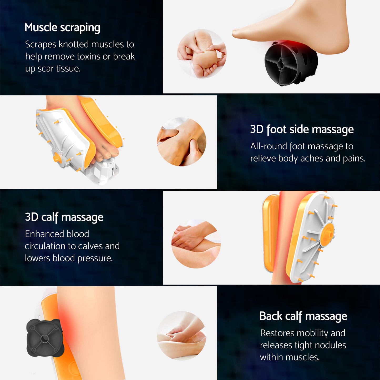 Livemor Full Back Massage Seat Cushion Heating With 360° Foot Massagers-8