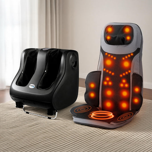 Livemor Full Back Massage Seat Cushion Heating With 360° Foot Massagers-0