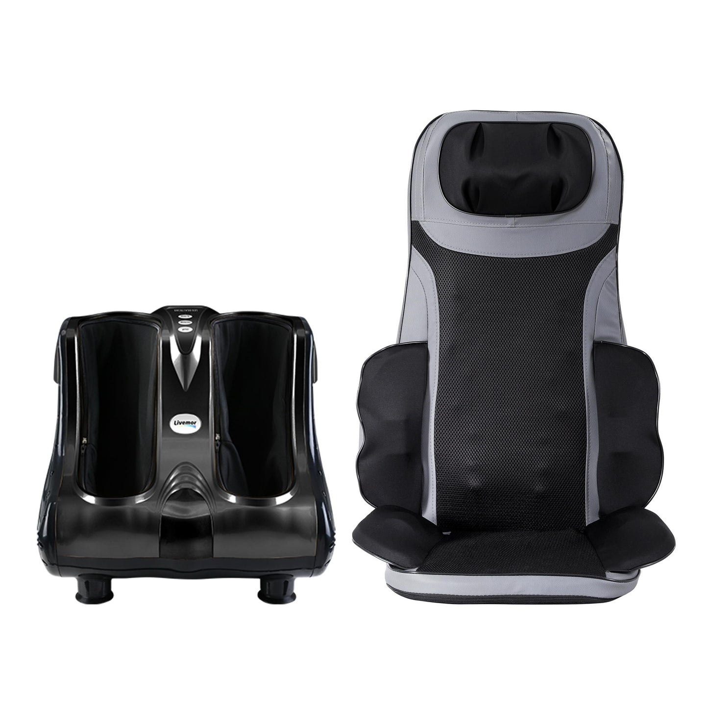 Livemor Massage Cushion Heating Massage Seats With Calf Foot Massager-3