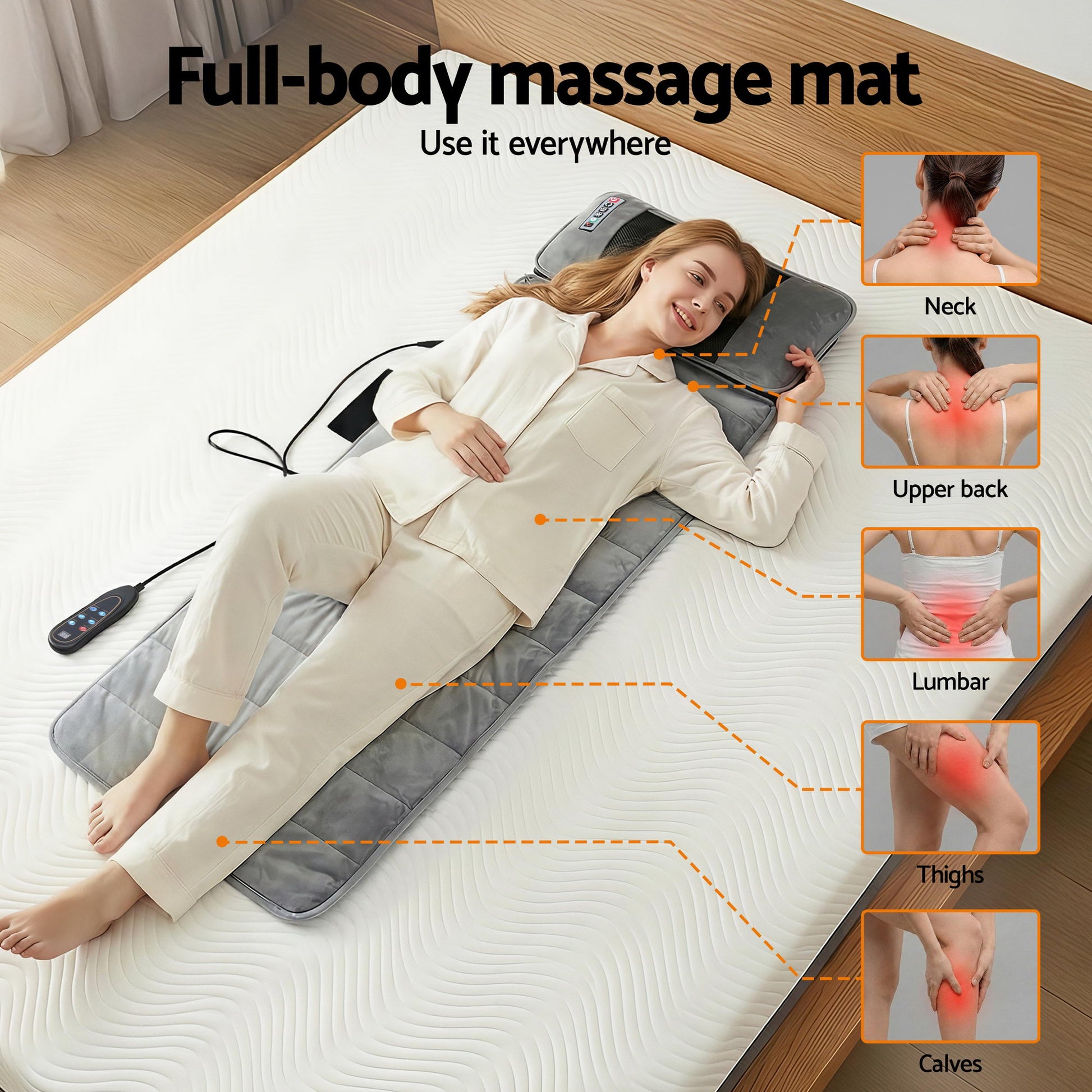 Livemor Massage Mat 10-nodes Vibration Heating Massage Cushion-3