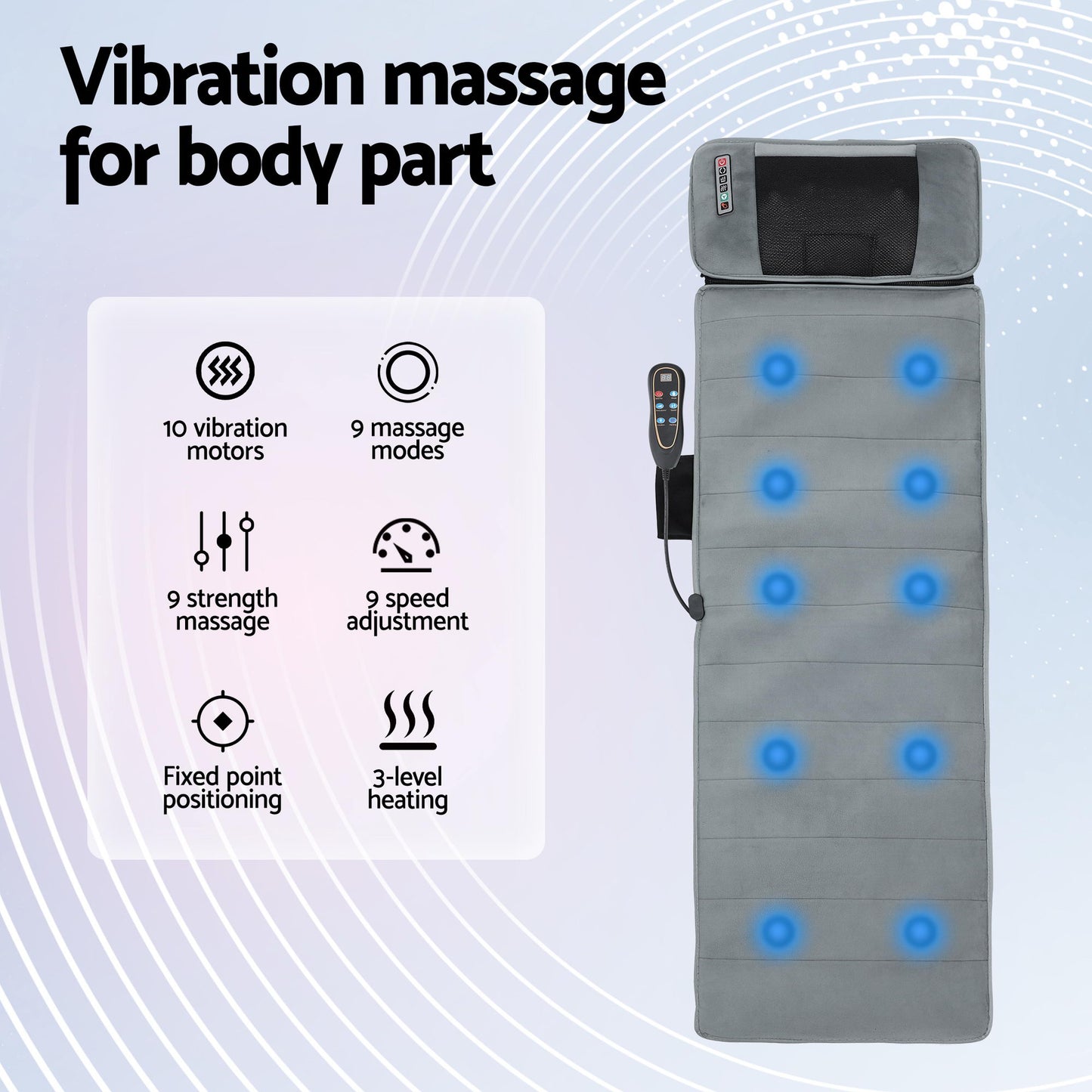 Livemor Massage Mat 10-nodes Vibration Heating Massage Cushion-5
