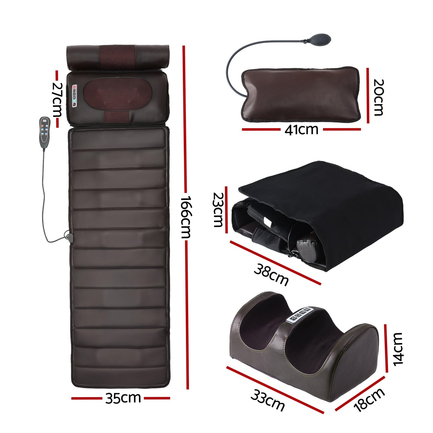 Livemor Massage Mat Kneading Neck Foot Massager Heated Vibration Airbag Mattress-1