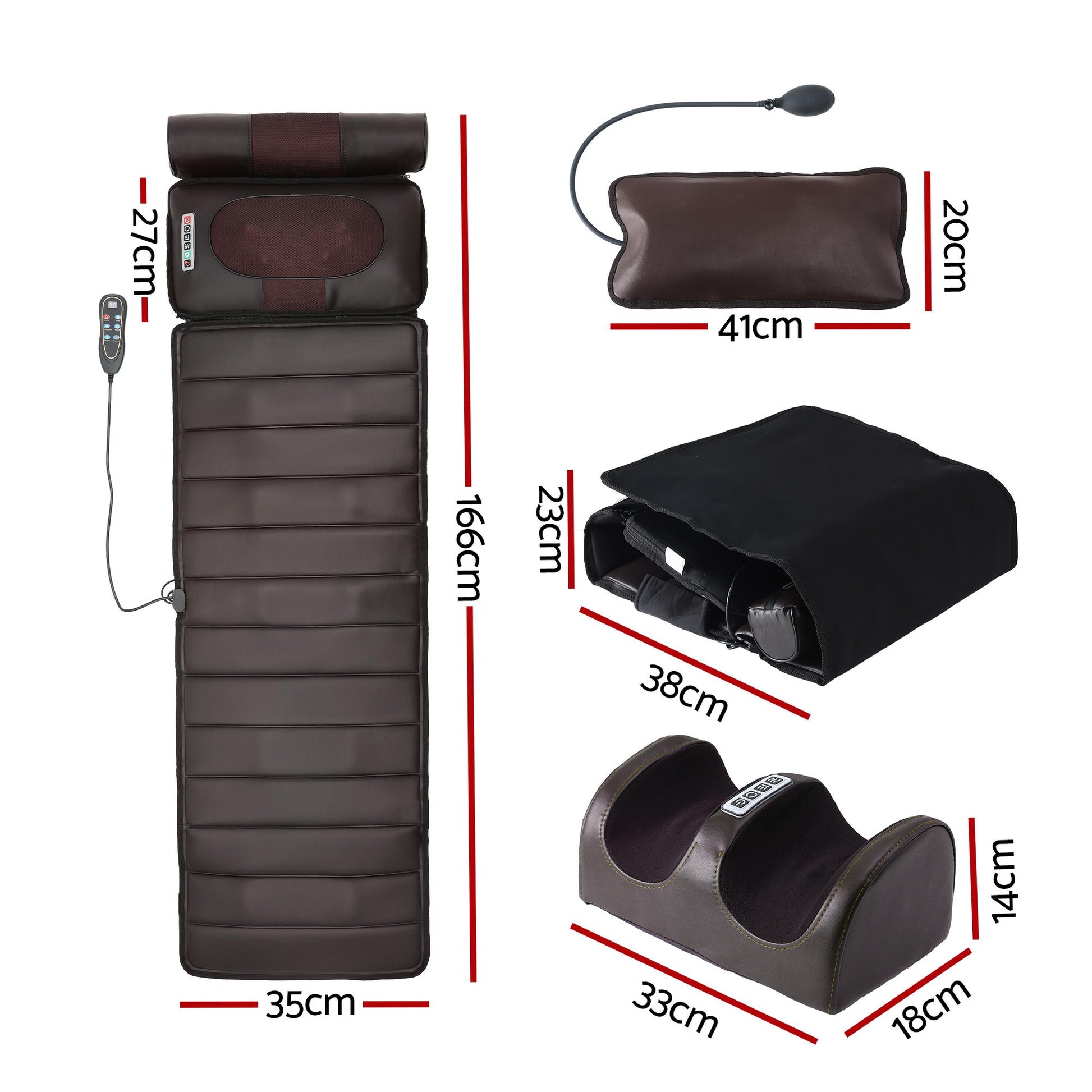 Livemor Massage Mat Kneading Neck Foot Massager Heated Vibration Airbag Mattress-1