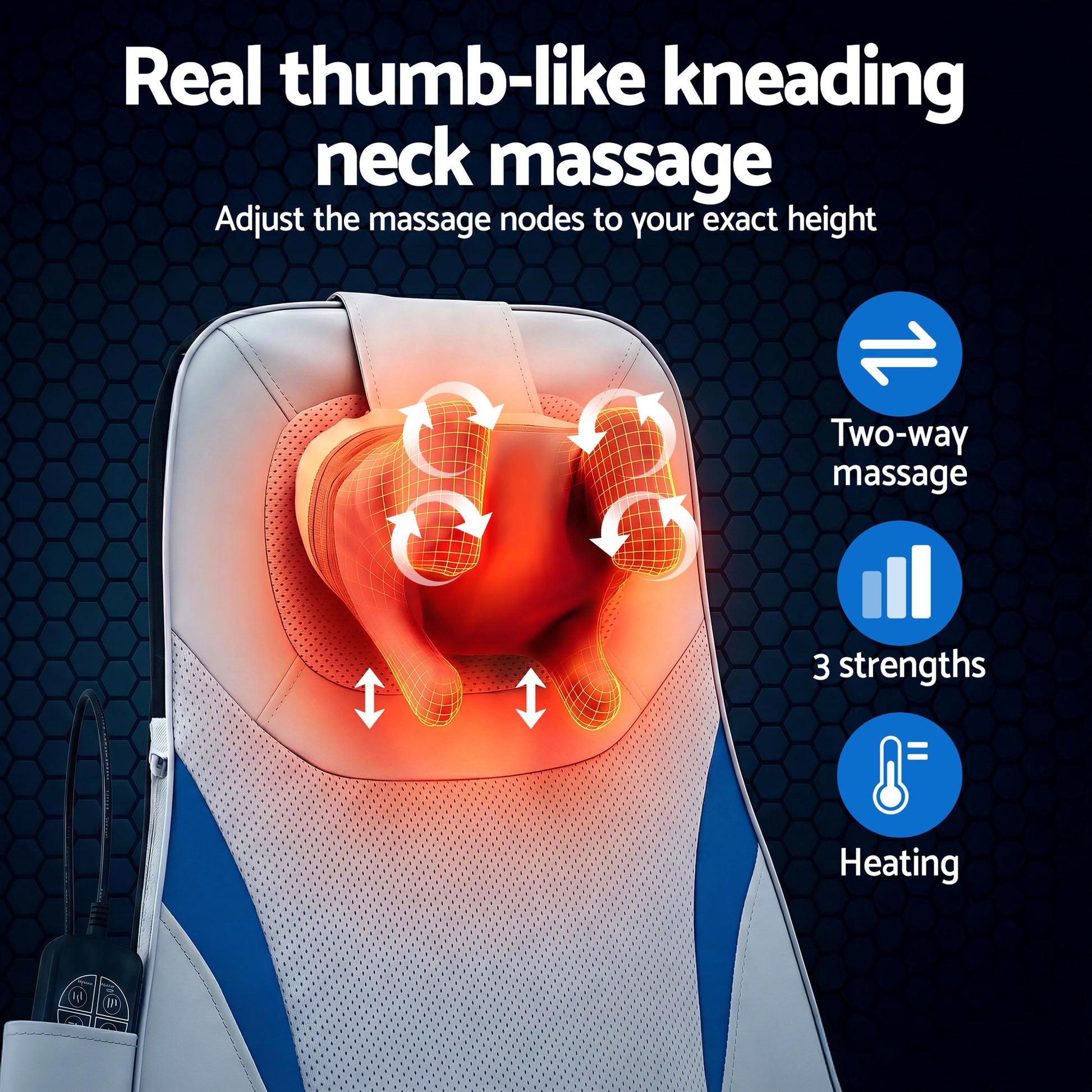 Livemor Full Back Massage Cushion 3D Kneading Heating Massage Seats-4