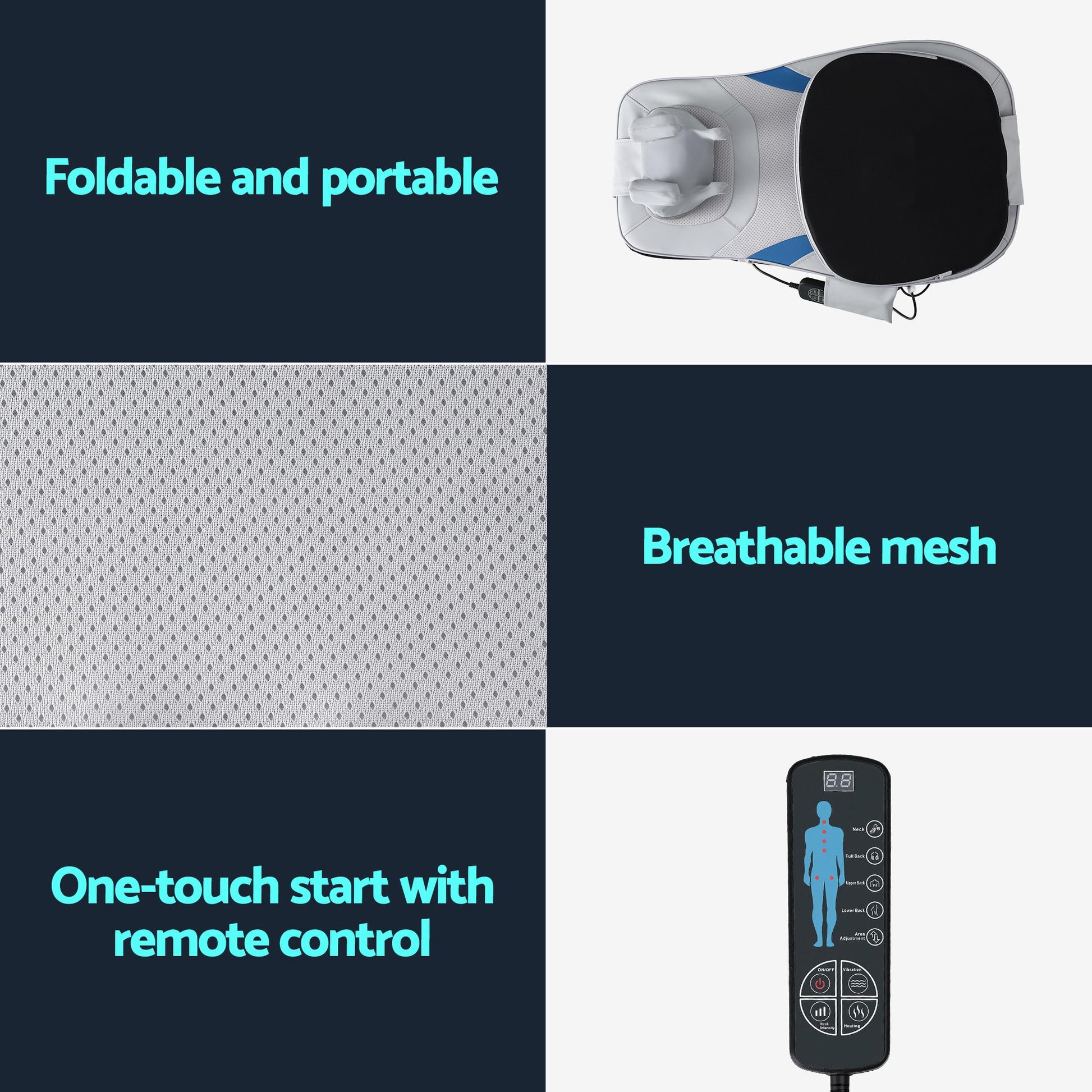 Livemor Full Back Massage Cushion 3D Kneading Heating Massage Seats-7