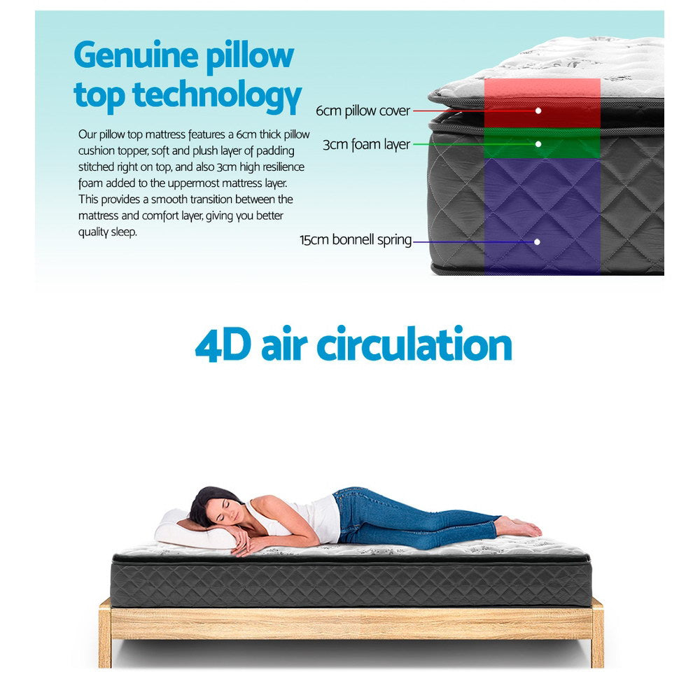 Giselle Bedding 24cm Mattress Pillow Top Single-3