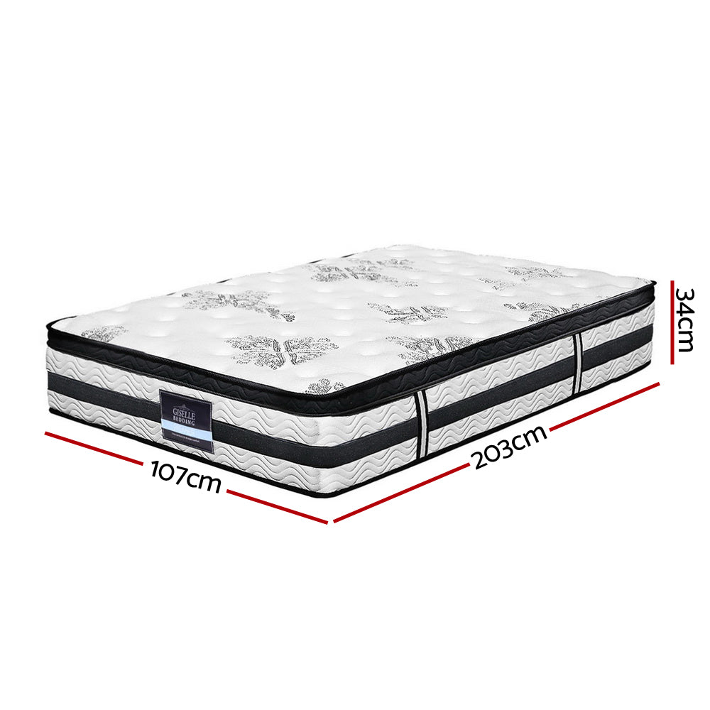 Giselle Bedding 34cm Mattress Euro Top Pocket Spring King Single-1