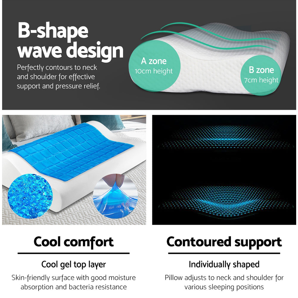 Giselle Bedding Contour Pillow Cool Gel Twin Pack-1