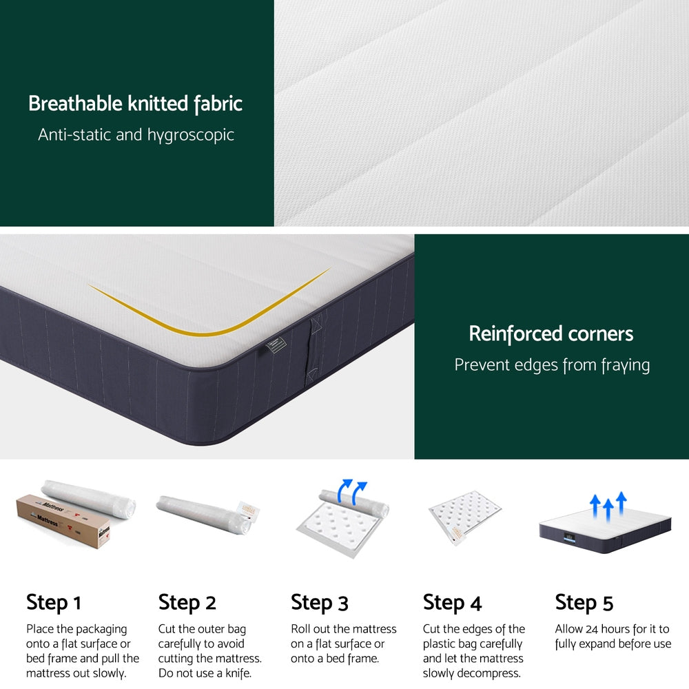 20cm Giselle Mattress Queen Bed Pocket Spring Mattresses-5