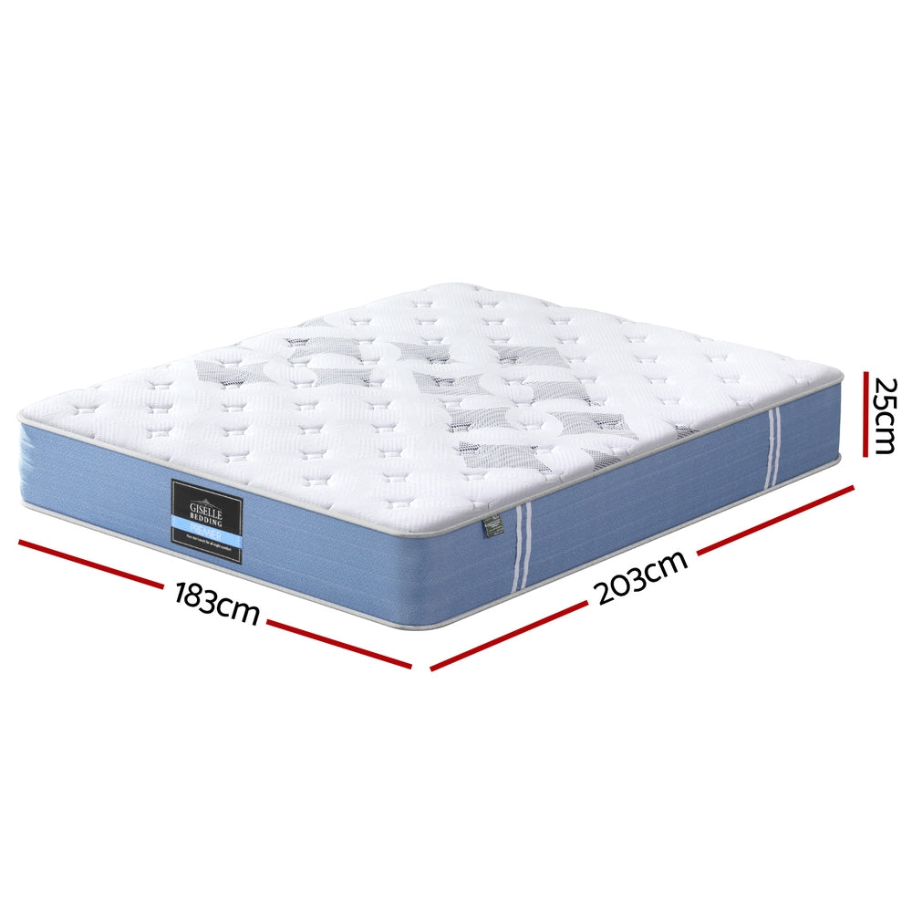 25cm Giselle Mattress King Bed Pocket Spring Mattresses-1