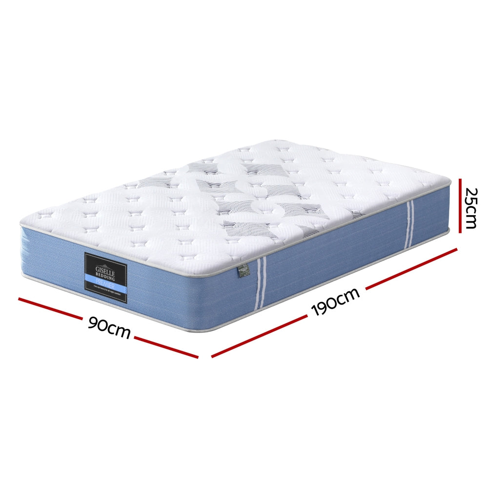 25cm Giselle Mattress Single Bed Pocket Spring Mattresses-1